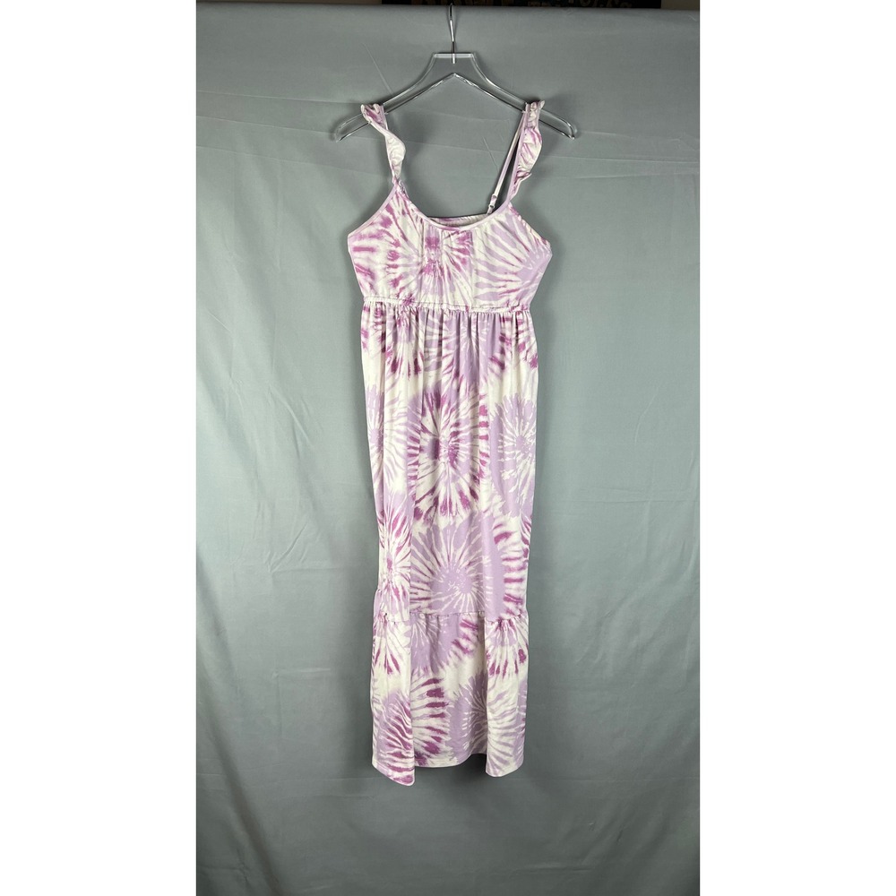 32 Degrees Cool Maxi Dress Womens Large Purple Tie Dye Smocked Bodice Cocktail